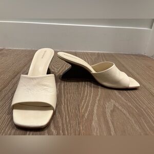 Reformation Enya Cream Wedge Sandals